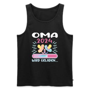 Oma 2024 werdende Oma 2024 Loading - Männer Premium Bio Tank Top - Schwarz - Vorne - Michal (187cm)