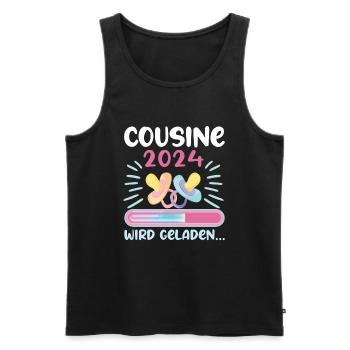 Cousine werden Cousine 2024 - Männer Premium Bio Tank Top - Schwarz - Vorne - AI Model Male 178 light (178cm)