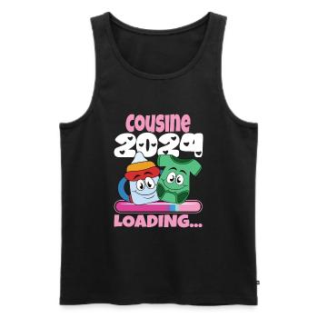 Cousine werden Cousine 2024 - Männer Premium Bio Tank Top - Schwarz - Vorne - AI Model Male 178 light (178cm)