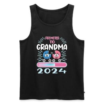Oma 2024 werdende Oma 2024 Loading - Männer Premium Bio Tank Top - Schwarz - Vorne - AI Model Male 178 light (178cm)