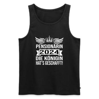 Pension 2024 Pensionärin 2024 Rente 2024 - Männer Premium Bio Tank Top - Schwarz - Vorne - Michal (187cm)