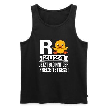 Pension 2024 Pensionärin 2024 Rente 2024 - Männer Premium Bio Tank Top - Schwarz - Vorne - Michal (187cm)