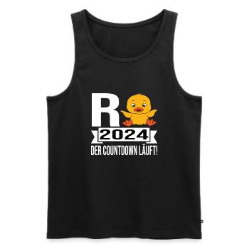 Pension 2024 Pensionärin 2024 Rente 2024 - Männer Premium Bio Tank Top - Schwarz - Vorne - Michal (187cm)