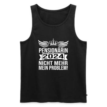 Pension 2024 Pensionärin 2024 Rente 2024 - Männer Premium Bio Tank Top - Schwarz - Vorne - Michal (187cm)