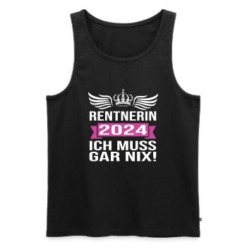 Pension 2024 Pensionärin 2024 Rente 2024 - Männer Premium Bio Tank Top - Schwarz - Vorne - Michal (187cm)