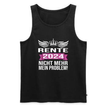 Pension 2024 Pensionärin 2024 Rente 2024 - Männer Premium Bio Tank Top - Schwarz - Vorne - Michal (187cm)