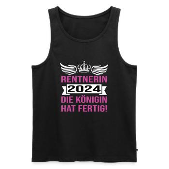 Pension 2024 Pensionärin 2024 Rente 2024 - Männer Premium Bio Tank Top - Schwarz - Vorne - Michal (187cm)