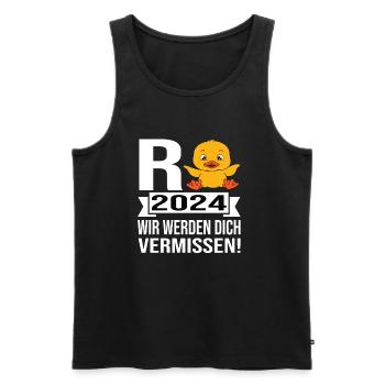 Pension 2024 Pensionärin 2024 Rente 2024 - Männer Premium Bio Tank Top - Schwarz - Vorne - Michal (187cm)