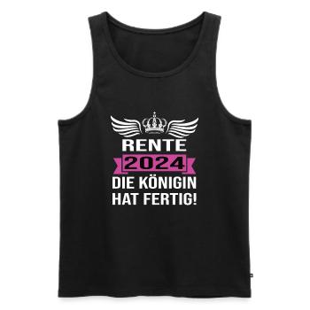 Pension 2024 Pensionärin 2024 Rente 2024 - Männer Premium Bio Tank Top - Schwarz - Vorne - Michal (187cm)