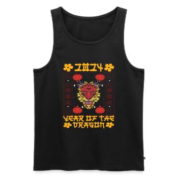 Chinese New Year Year Of The Dragon 2024 - Men's Premium Organic Tank Top - black - Front - Michal (187cm)