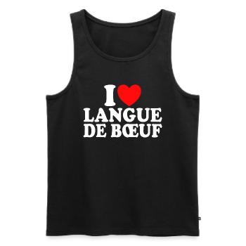 Boucher I Love Langue De Boeuf - Débardeur bio Premium Homme - noir - Devant - Michal (187cm)