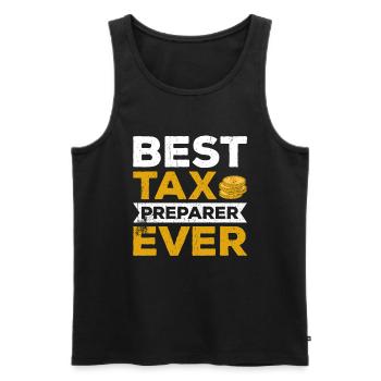 Taxpayer tax office pay tax - Men's Premium Organic Tank Top - black - Front - AI Model Male 178 light (178cm)