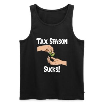 Taxpayer tax office pay tax - Men's Premium Organic Tank Top - black - Front - AI Model Male 178 light (178cm)
