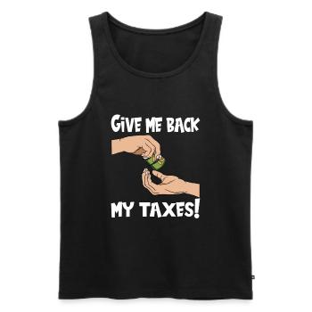 Taxpayer tax office pay tax - Men's Premium Organic Tank Top - black - Front - AI Model Male 178 light (178cm)
