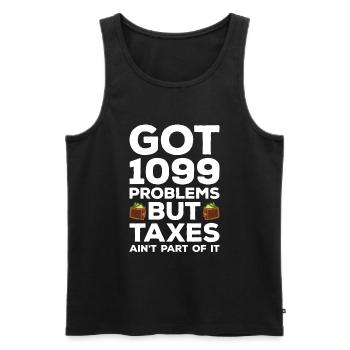 Taxpayer tax office pay tax - Men's Premium Organic Tank Top - black - Front - AI Model Male 178 light (178cm)