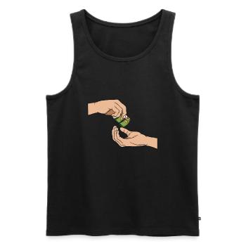 Taxpayer tax office pay tax - Men's Premium Organic Tank Top - black - Front - AI Model Male 178 light (178cm)