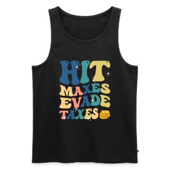 Taxpayer tax office pay tax - Men's Premium Organic Tank Top - black - Front - AI Model Male 178 light (178cm)