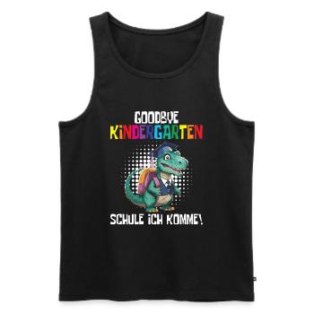 School Enrollment Dino Back to School - Men's Premium Organic Tank Top - black - Front - AI Model Male 178 light (178cm)