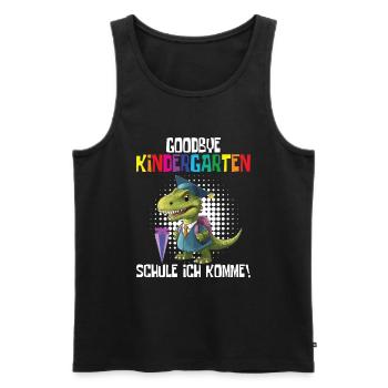 School Enrollment Dino Back to School - Men's Premium Organic Tank Top - black - Front - AI Model Male 178 light (178cm)