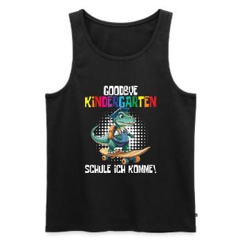 School Enrollment Dino Back to School - Men's Premium Organic Tank Top - black - Front - AI Model Male 178 light (178cm)