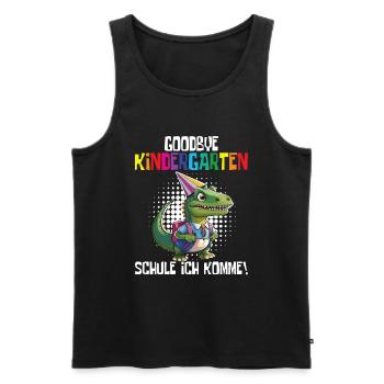 School Enrollment Dino Back to School - Men's Premium Organic Tank Top - black - Front - AI Model Male 178 light (178cm)