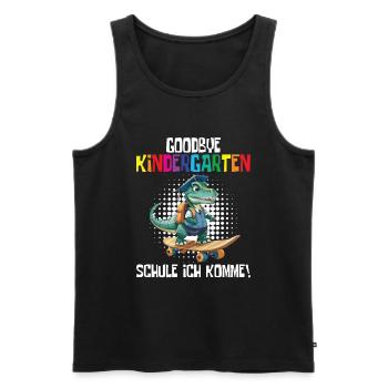School Enrollment Dino Back to School - Men's Premium Organic Tank Top - black - Front - AI Model Male 178 light (178cm)