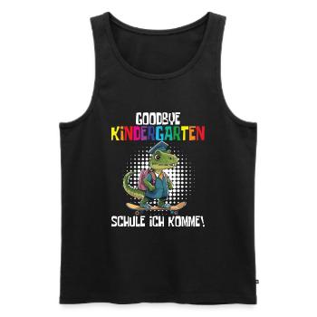 School Enrollment Dino Back to School - Men's Premium Organic Tank Top - black - Front - AI Model Male 178 light (178cm)