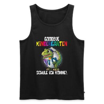 School Enrollment Dino Back to School - Men's Premium Organic Tank Top - black - Front - AI Model Male 178 light (178cm)