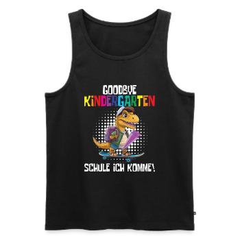 School Enrollment Dino Back to School - Men's Premium Organic Tank Top - black - Front - AI Model Male 178 light (178cm)