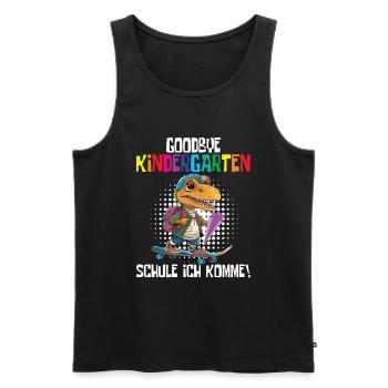 School Enrollment Dino Back to School - Men's Premium Organic Tank Top - black - Front - AI Model Male 178 light (178cm)