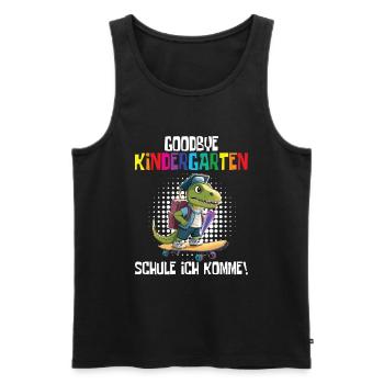 School Enrollment Dino Back to School - Men's Premium Organic Tank Top - black - Front - AI Model Male 178 light (178cm)