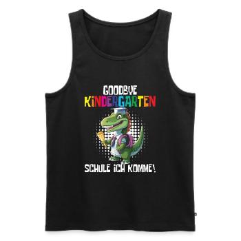 School Enrollment Dino Back to School - Men's Premium Organic Tank Top - black - Front - AI Model Male 178 light (178cm)