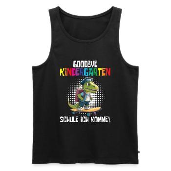 School Enrollment Dino Back to School - Men's Premium Organic Tank Top - black - Front - AI Model Male 178 light (178cm)