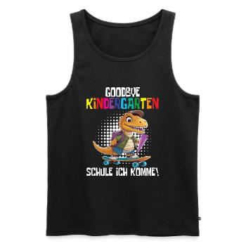 School Enrollment Dino Back to School - Men's Premium Organic Tank Top - black - Front - AI Model Male 178 light (178cm)
