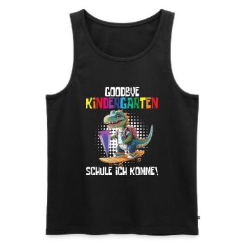 School Enrollment Dino Back to School - Men's Premium Organic Tank Top - black - Front - AI Model Male 178 light (178cm)