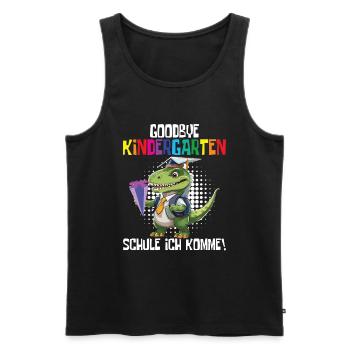 Schültüte Einschulung Dino Schulanfang - Männer Premium Bio Tank Top - Schwarz - Vorne - AI Model Male 178 light (178cm)