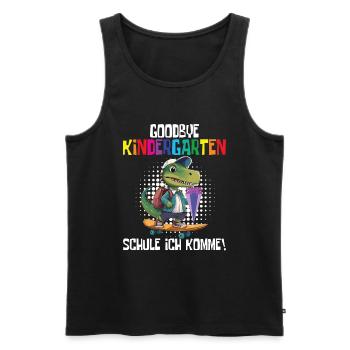 School Enrollment Dino Back to School - Men's Premium Organic Tank Top - black - Front - AI Model Male 178 light (178cm)