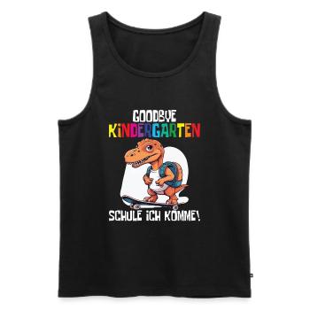 Schültüte Einschulung Dino Schulanfang - Männer Premium Bio Tank Top - Schwarz - Vorne - AI Model Male 178 light (178cm)