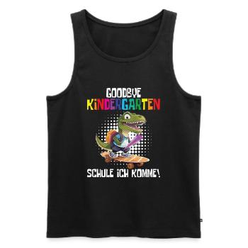 School Enrollment Dino Back to School - Men's Premium Organic Tank Top - black - Front - AI Model Male 178 light (178cm)