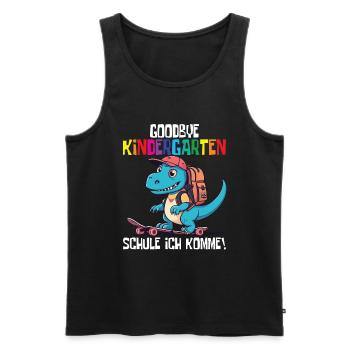 School Enrollment Dino Back to School - Men's Premium Organic Tank Top - black - Front - AI Model Male 178 light (178cm)