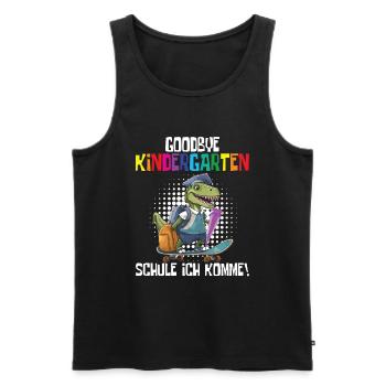 School Enrollment Dino Back to School - Men's Premium Organic Tank Top - black - Front - AI Model Male 178 light (178cm)