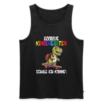 School Enrollment Dino Back to School - Men's Premium Organic Tank Top - black - Front - AI Model Male 178 light (178cm)
