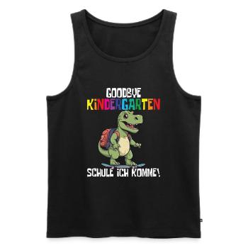School Enrollment Dino Back to School - Men's Premium Organic Tank Top - black - Front - AI Model Male 178 light (178cm)