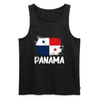 Panama Flag Panamanian Panama Flag - Men's Premium Organic Tank Top - black - Front - AI Model Male 178 light (178cm)