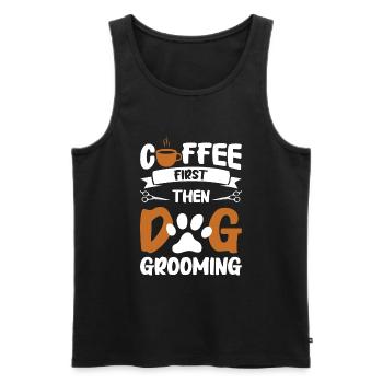 Dog groomer and dog grooming - Men's Premium Organic Tank Top - black - Front - AI Model Male 178 light (178cm)