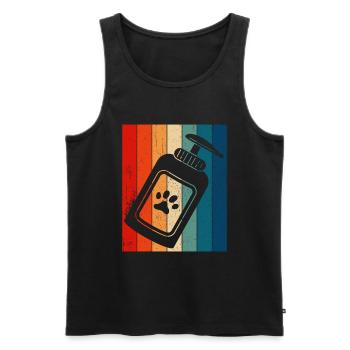 Hundefrisör und Hundepflege - Männer Premium Bio Tank Top - Schwarz - Vorne - Michal (187cm)