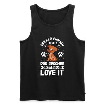 Hundefrisör und Hundepflege - Männer Premium Bio Tank Top - Schwarz - Vorne - Michal (187cm)