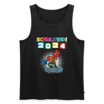 Inscription scolaire 2024 de l’école de la rentrée scolaire - Débardeur bio Premium Homme - noir - Devant - Michal (187cm)