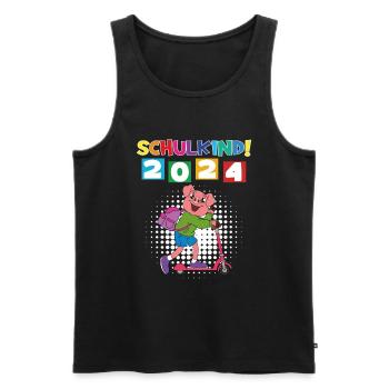Inscription scolaire 2024 de l’école de la rentrée scolaire - Débardeur bio Premium Homme - noir - Devant - Michal (187cm)