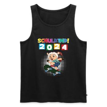 Inscription scolaire 2024 de l’école de la rentrée scolaire - Débardeur bio Premium Homme - noir - Devant - Michal (187cm)